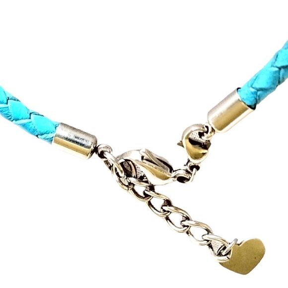 BRACELET Braided LEATHER with Quality BEADS covered in ZIRCON type RHINESTONES - Picture 6 of 7